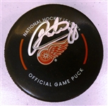 Patrick Kane Autographed Red Wings Puck