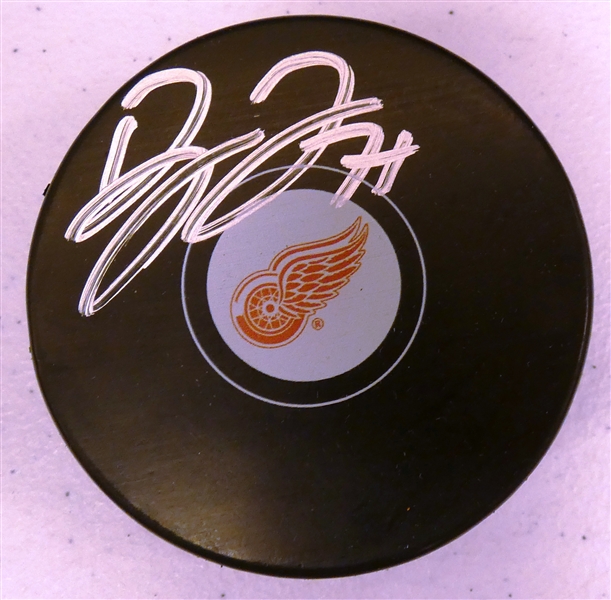 Dylan Larkin Autographed Red Wings Puck