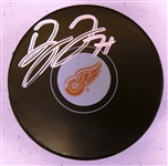 Dylan Larkin Autographed Red Wings Puck