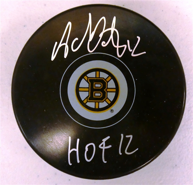 Adam Oates Autographed Bruins Puck