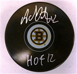 Adam Oates Autographed Bruins Puck