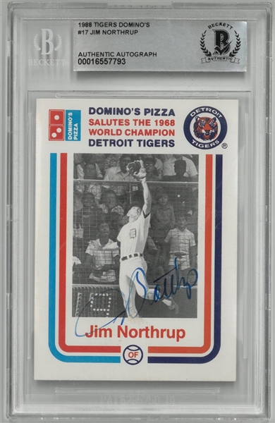 Jim Northrup Autographed 1988 Dominos