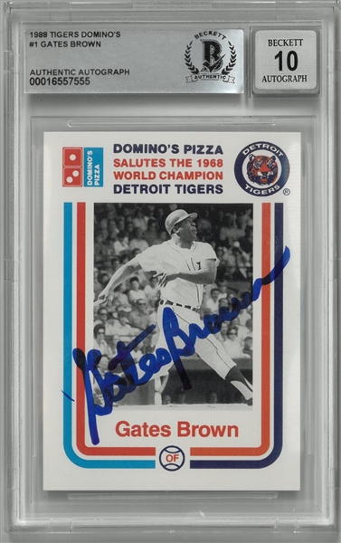 Gates Brown Autographed 1988 Dominos