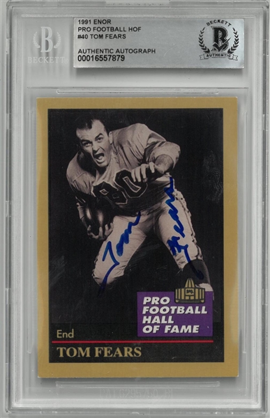 Tom Fears Autographed 1991 Enor