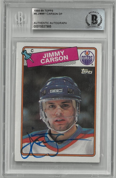 Jimmy Carson Autographed 1988/89 Topps