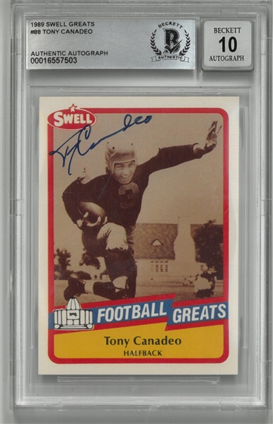 Tony Canadeo Autographed 1989 Swell