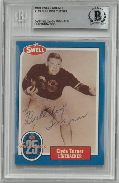 Bulldog Turner Autographed 1988 Swell