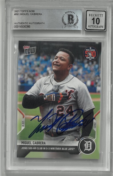 Miguel Cabrera Autographed 2021 Topps Now 500th HR