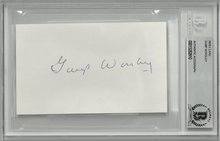 Gump Worsley Autographed 3x5 Index Card