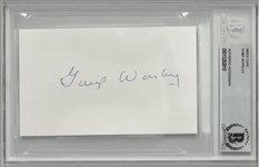 Gump Worsley Autographed 3x5 Index Card