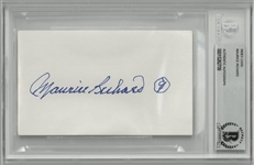 Maurice Richard Autographed 3x5 Index Card