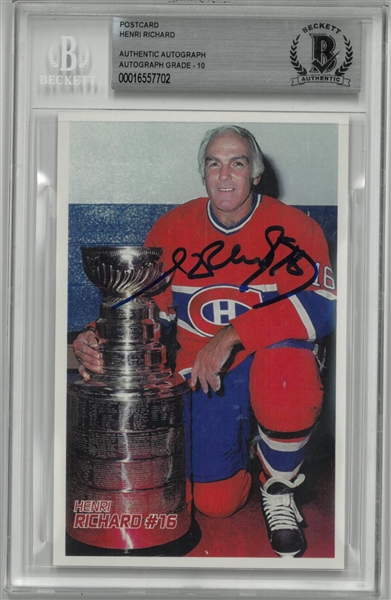 Henri Richard Autographed Postcard