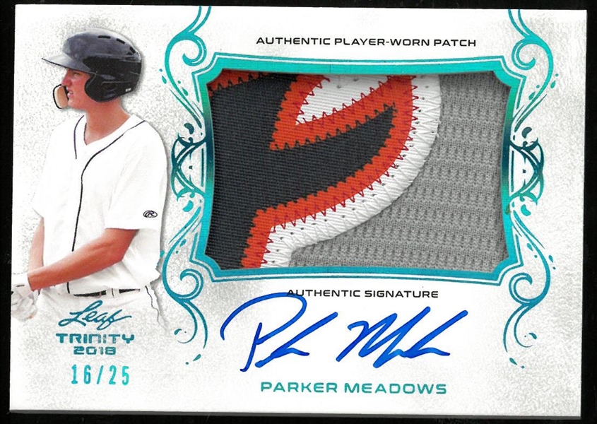 Parker Meadows Autographed #16/25 2018 Leaf Trinity