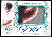Parker Meadows Autographed #16/25 2018 Leaf Trinity