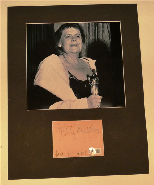 Marie Dressler Autographed Cut w/ 8x10