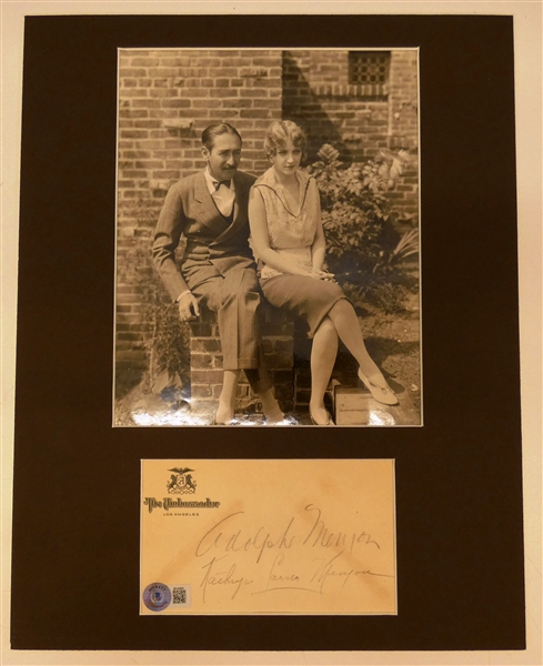 Adolph Menjou & Fay Compton Autographed Cut w/ 8x10