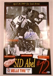 Sid Abel Autographed Jersey Retirement Poster