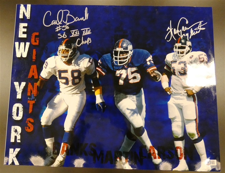 harry Carson & Carl Banks Autographed 16x20