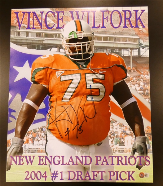 Vince Wilfork Autographed 16x20