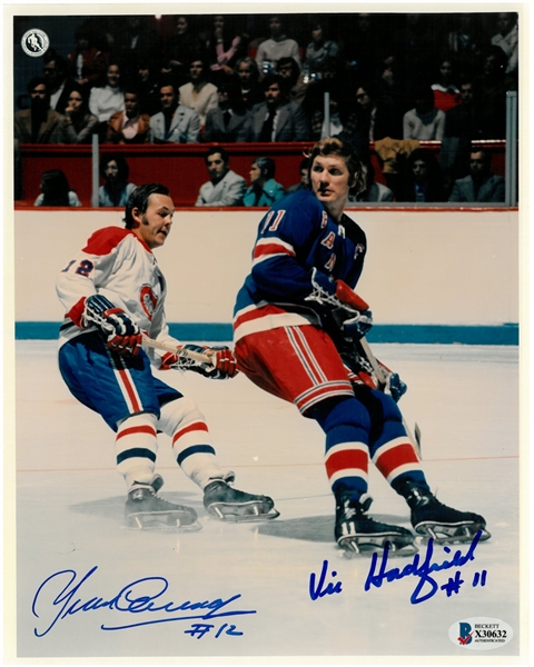 Yvan Cournoyer & Vic Hadfield Autographed 8x10