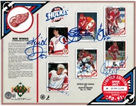 1990 Red Wings 8x10 Sheet Signed by 6 Yzerman, etc