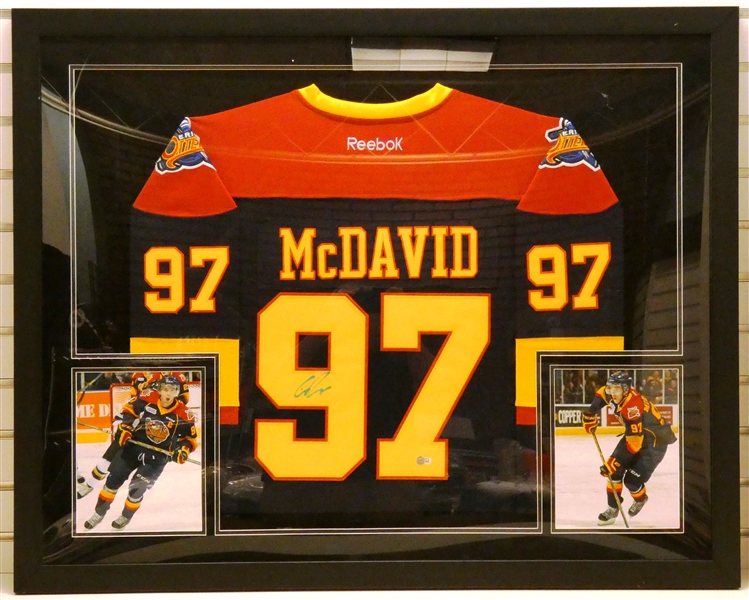 Connor McDavid Autographed Framed Jersey (Pick up Only)