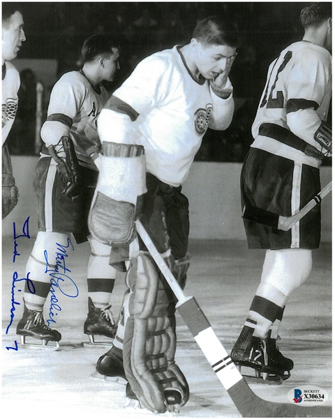 Ted Lindsay & Marty Pavelich Autographed 8x10