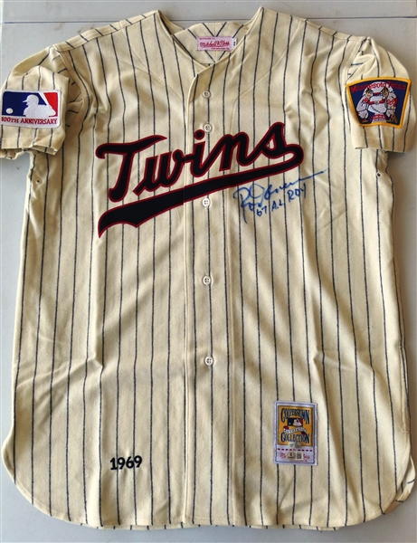 Rod Carew Autographed Twins Mitchell & Ness Jersey