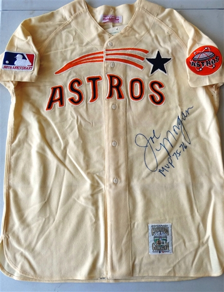 Joe Morgan Autographed Astros Mitchell & Ness Jersey