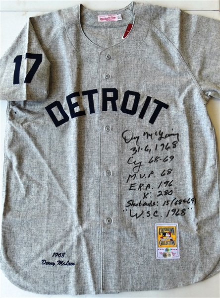 Denny McLain Autographed Tigers Mitchell & Ness Jersey