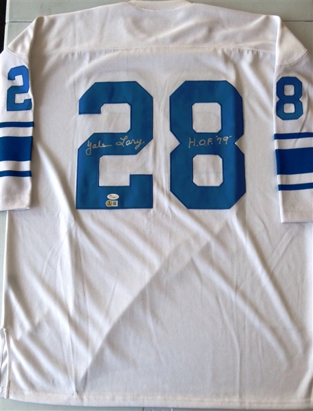 Yale Lary Autographed Lions Mitchell & Ness Jersey