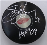 Steve Yzerman Autographed Red Wings Puck
