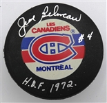 Jean Beliveau Autographed Canadiens Puck