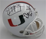 Jim Kelly & Bernie Kosar Autographed Miami Full Size Replica Helmet
