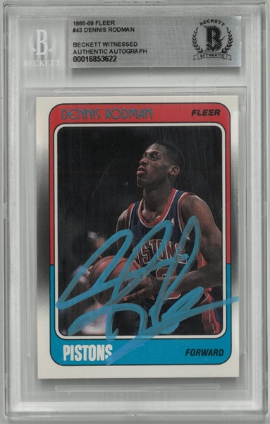 Dennis Rodman Autographed 1988/89 Fleer Rookie Card