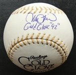 Jose Lind Autographed Gold Glove Baseball
