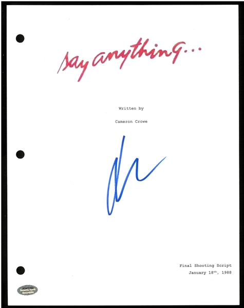 John Cusack Autographed Say Anything Replica Script Cover