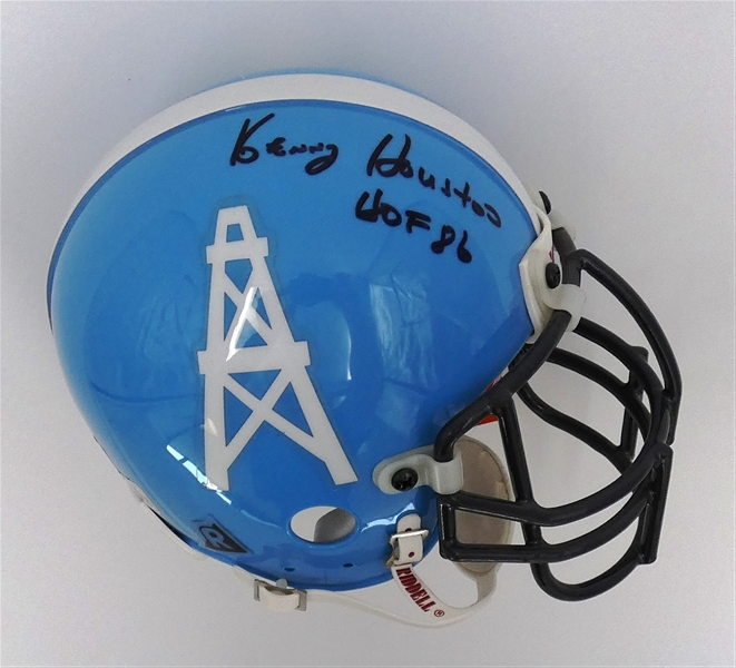 Kenny Houston Autographed Oilers Mini Helmet