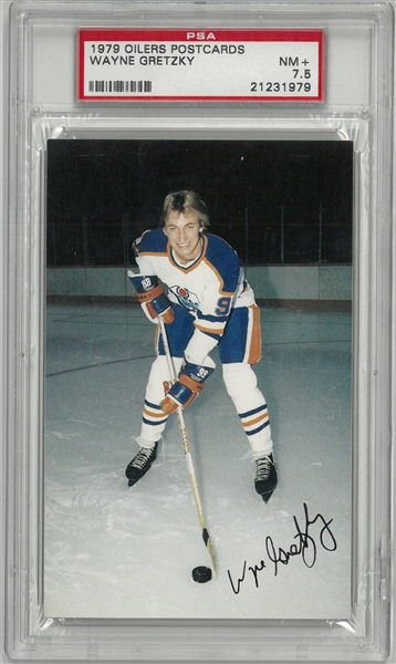 Wayne Gretzky PSA 7.5 1979 Oilers Rookie Postcard