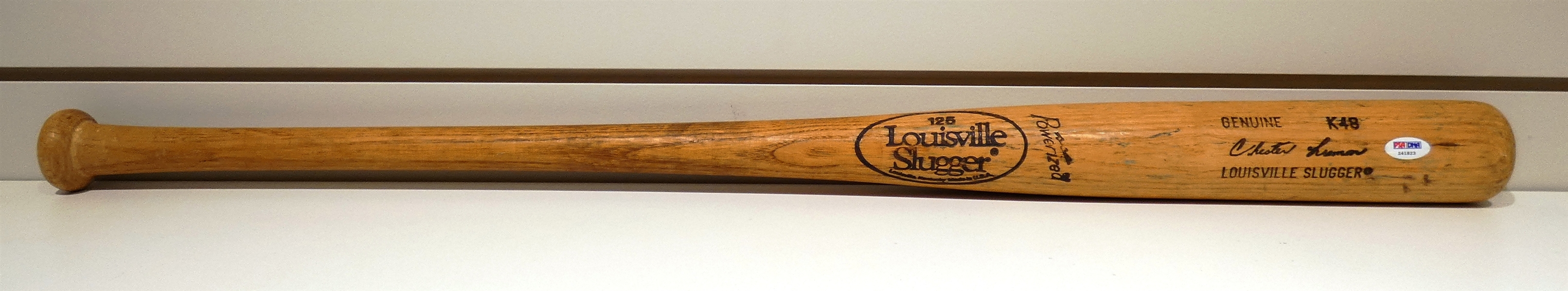 Chet Lemon Game Used Autographed Bat