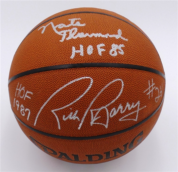 Rick Barry & Nate Thurmond Autographed Basketball