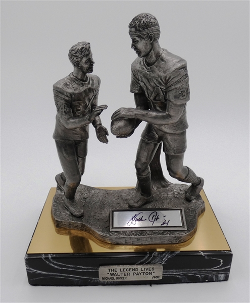 Walter Payton Autographed Pewter Michael Ricker Figurine