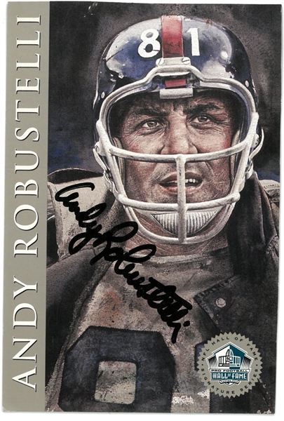 Andy Robustelli Autographed HOF Postcard