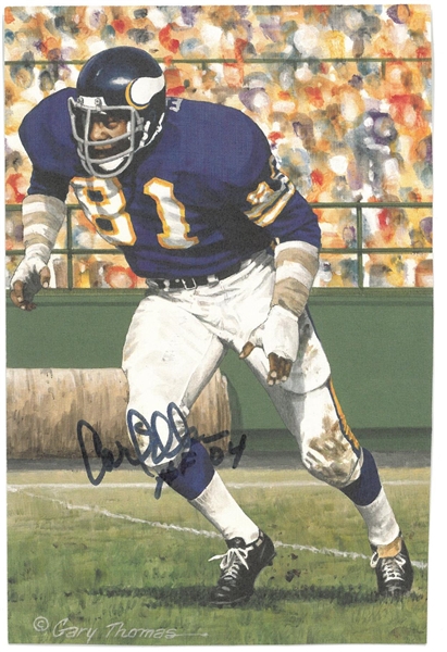 Carl Eller Autographed Goal Line Postcard