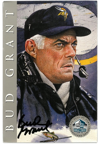 Bud Grant Autographed HOF Postcard