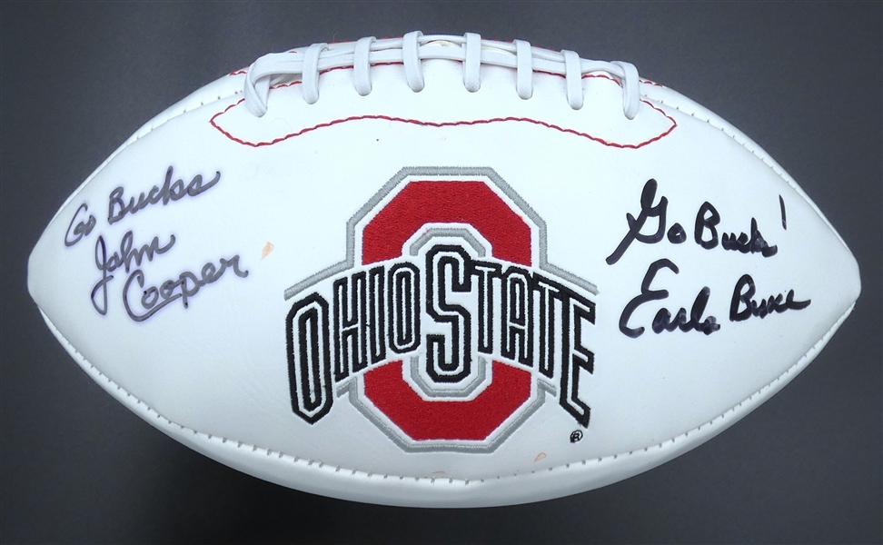 John Cooper & Earle Bruce Autographed OSU Football