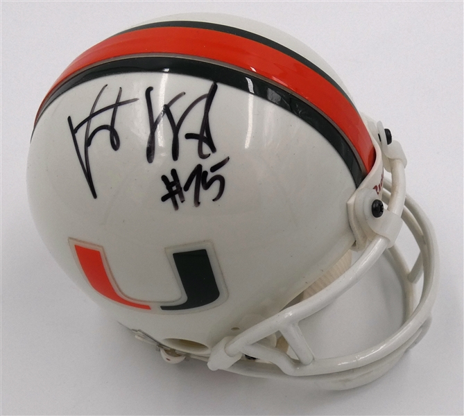 Vince Wilfork Autographed Miami Mini Helmet