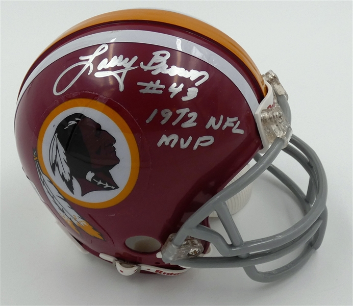 Larry Brown Autographed Redskins Mini Helmet