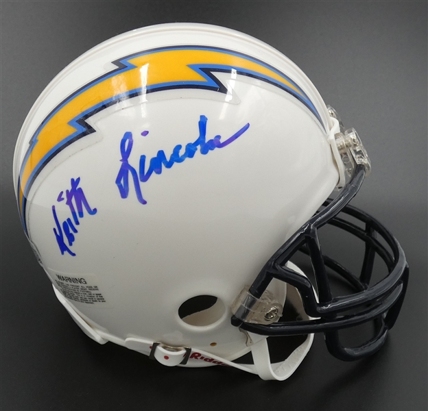 Keith Lincoln Autographed Chargers Mini Helmet