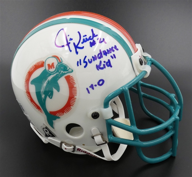 Jim Kiick Autographed Dolphins Mini Helmet